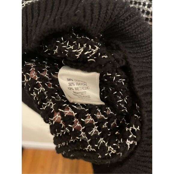 Apt 9 metallic pullover sweater silver and black 3/4 sleeve top size medium - Picture 9 of 10
